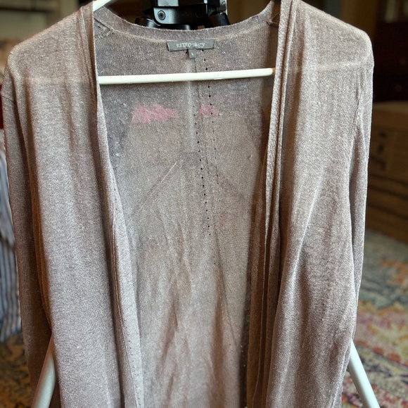 Retroology Linen-Blend Open Front Cardigan – Size Large (Runs small) - Picture 1 of 3